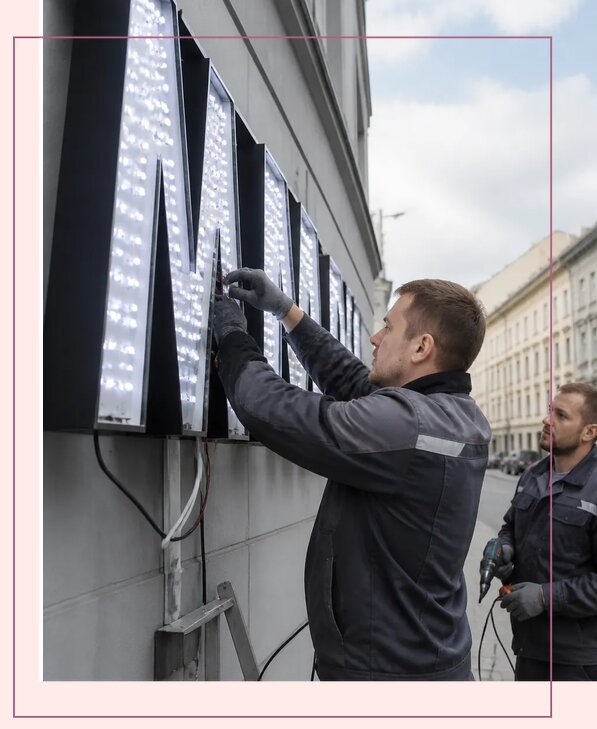 Изготовление и монтаж светодиодных LED вывесок в Новотроицке