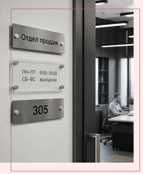 Офисные таблички на дверь в Новотроицке по цене от 5129 р. | Аванза-Нвт
